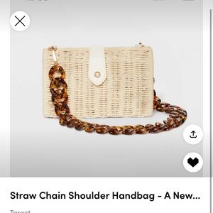 Straw Chain Shoulder Handbag - A New...